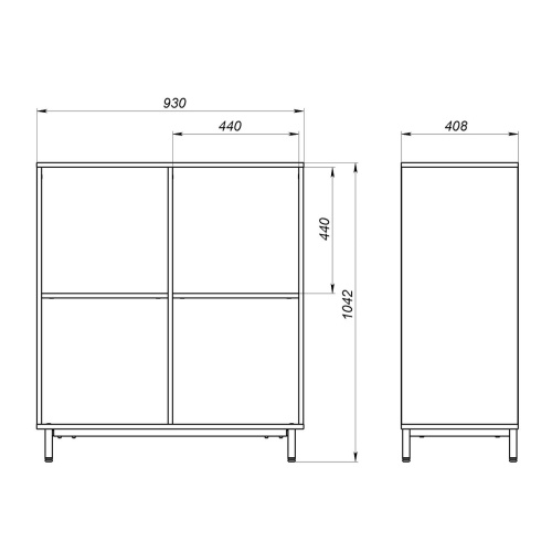 Шкаф-стеллаж модульный «Рио» 2х2 в Ростове-на-Дону
