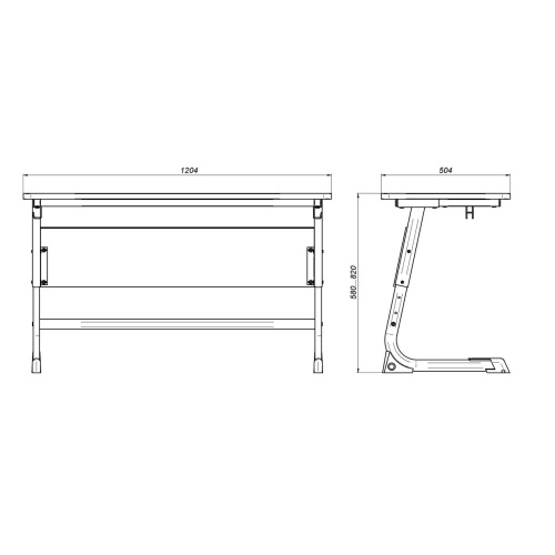 Стол ученический 2-местный регулируемый по высоте «L 50x30» в Ростове-на-Дону