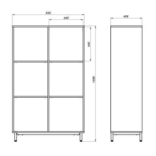 Шкаф-стеллаж модульный «Рио» 2х3 в Ростове-на-Дону