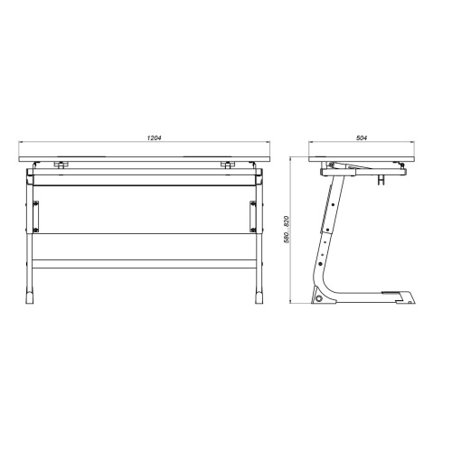 Стол ученический 2-местный регулируемый по высоте и наклону «L 50x30» в Ростове-на-Дону