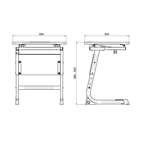 Стол ученический 1-местный регулируемый по высоте и наклону «L 50x30» в Ростове-на-Дону