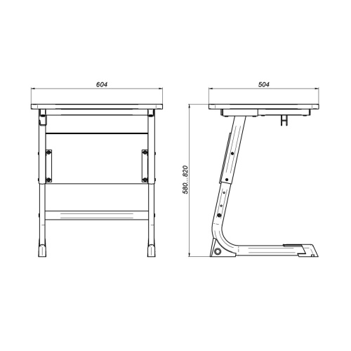 Стол ученический 1-местный регулируемый по высоте «L 50x30» в Ростове-на-Дону