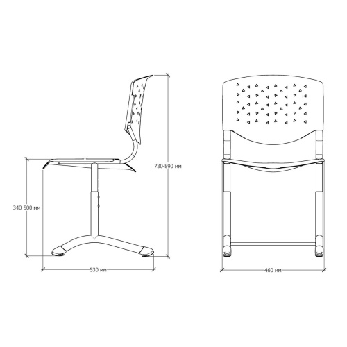Стул ученический регулируемый «Призма» на круглой трубе в Ростове-на-Дону